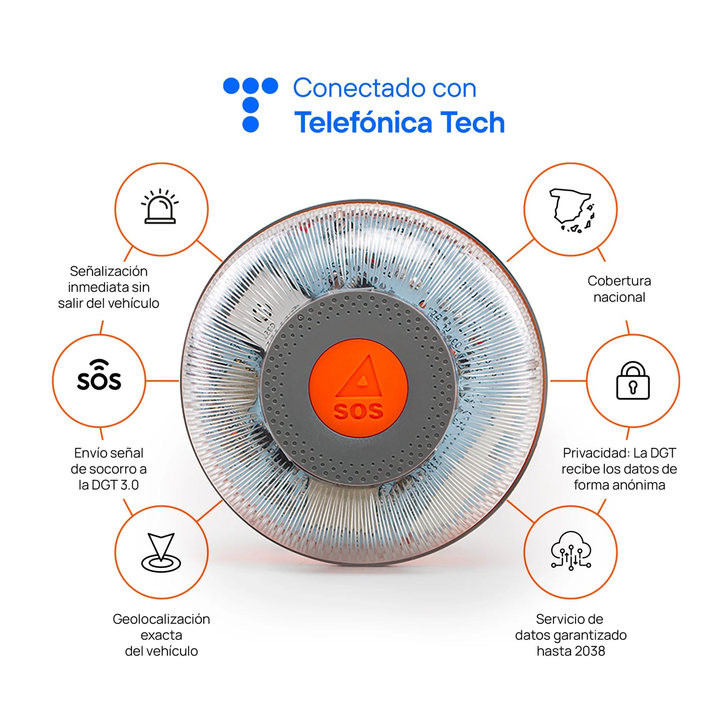 Pack de 3 FlashLED SOS Baliza V16 IoT Conectada a Telefónica y DGT + App SOS alert