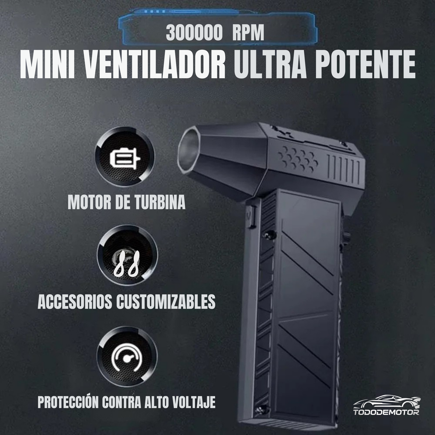 Violent Fan 300000RPM/400000RPM Powerful Air Blower Vacuum Dust Cleaner Type-C Charging Strong Winds Brushless Turbo Jet Blower