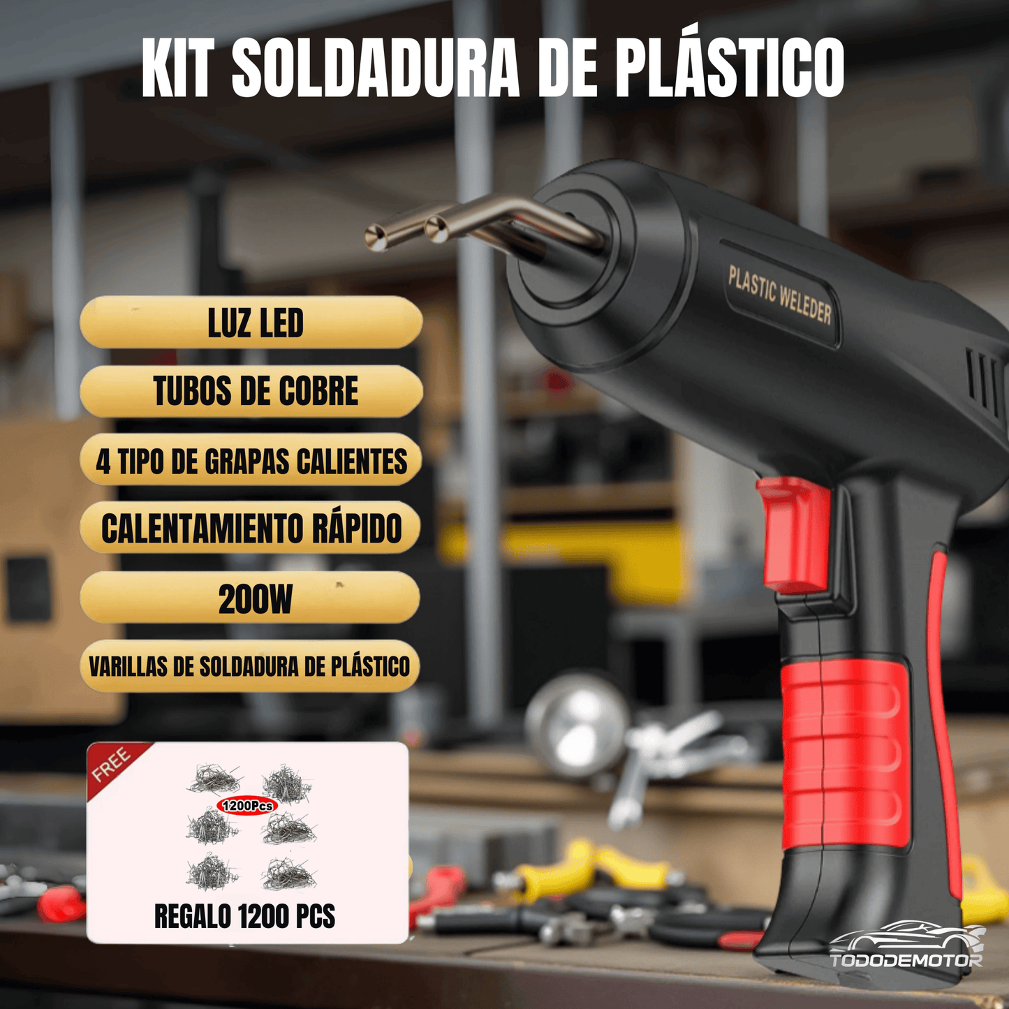 Upgraded 2 in 1 Plastic Welding Kit Hot Stapler Soldering Gun 6/4 Types Staples for Car Bumper Repair 200W Welder Machine Repair