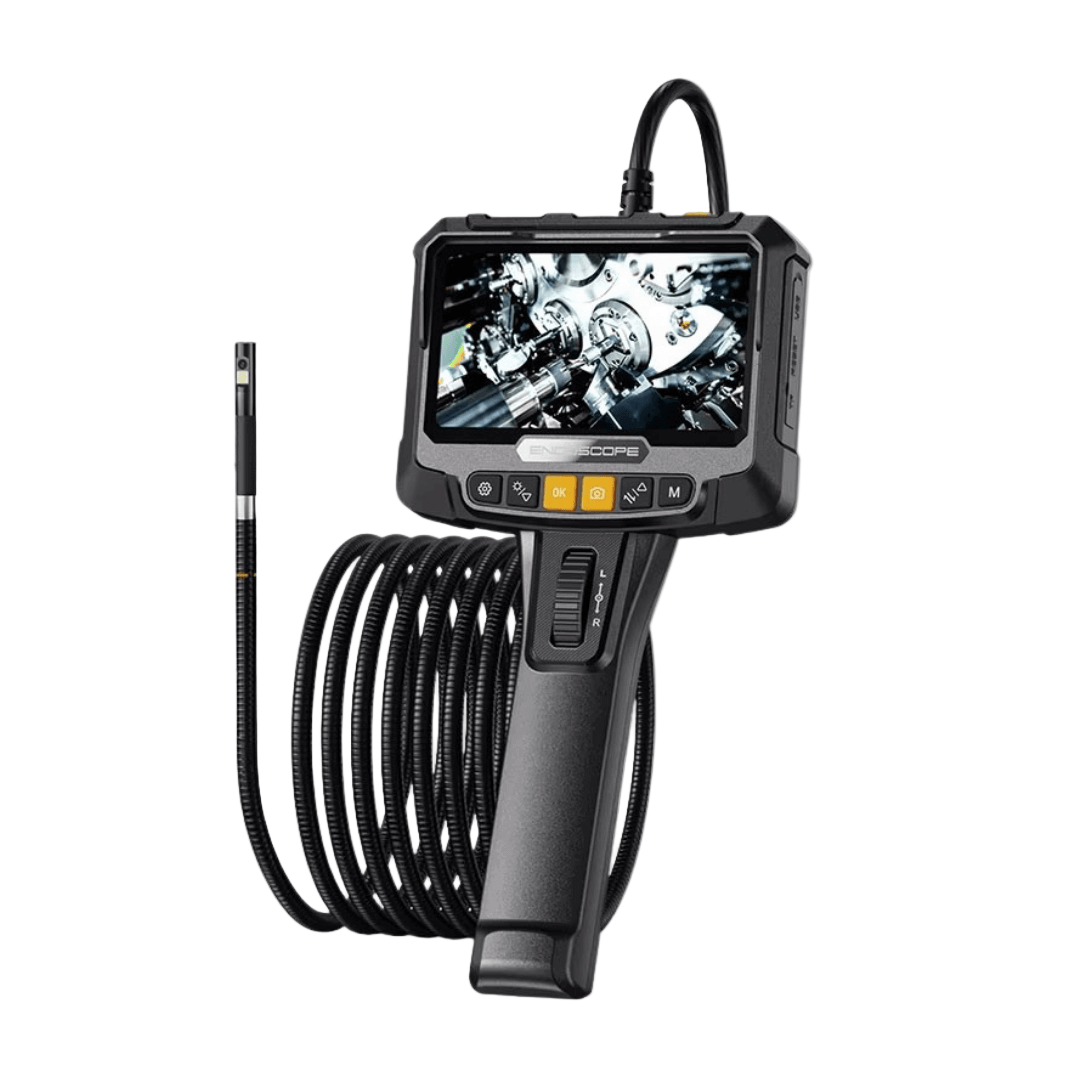 360 ° Cámara Endoscópica Industrial De Dirección, Boroscopio De Inspección De Lente Única Y Doble Con Pantalla IPS De 8Mm Y 5 ", 1080P Para Tubería De Motor De Coche