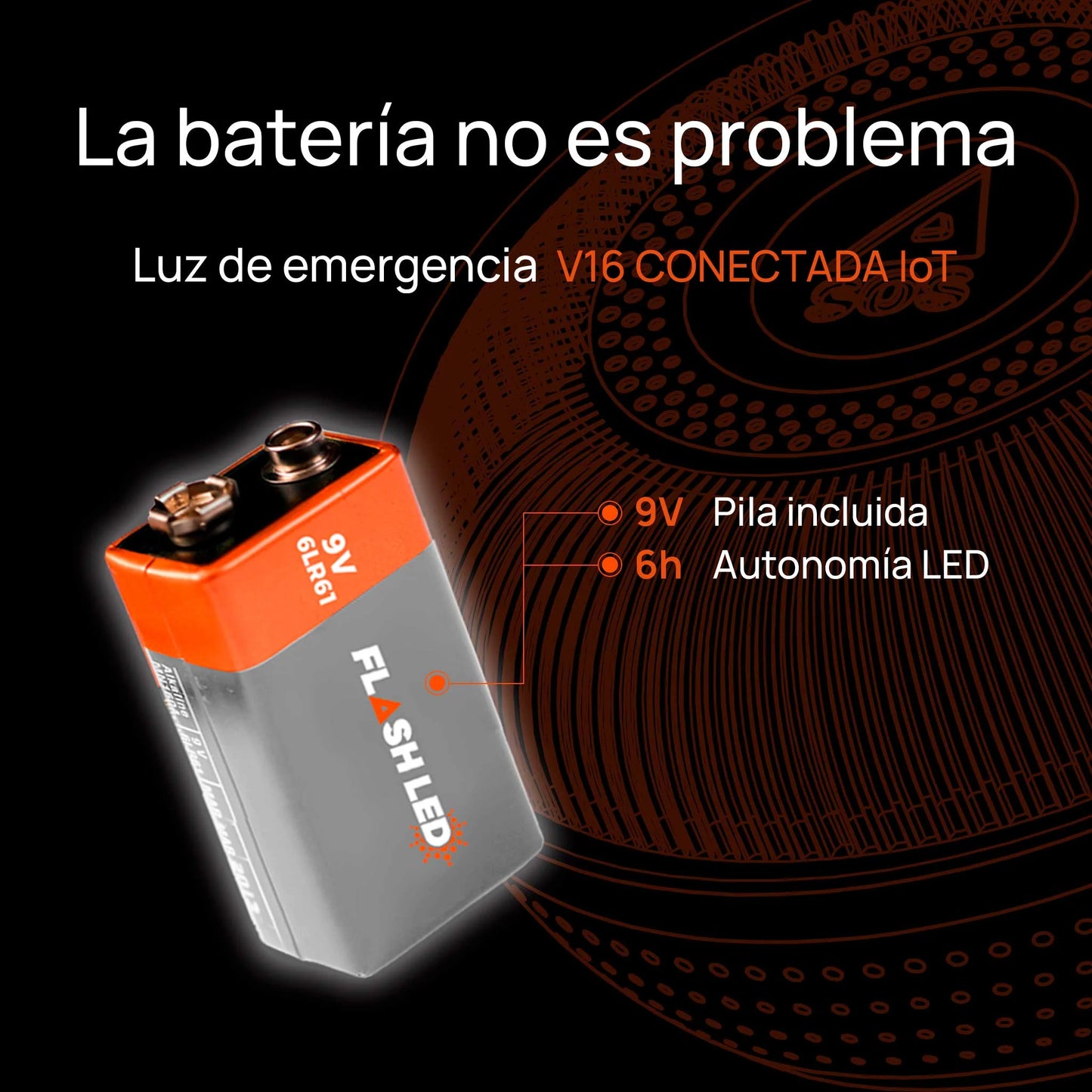 FlashLED SOS con funda - Baliza V16 IoT Conectada a Telefónica y DGT + App SOS Alert