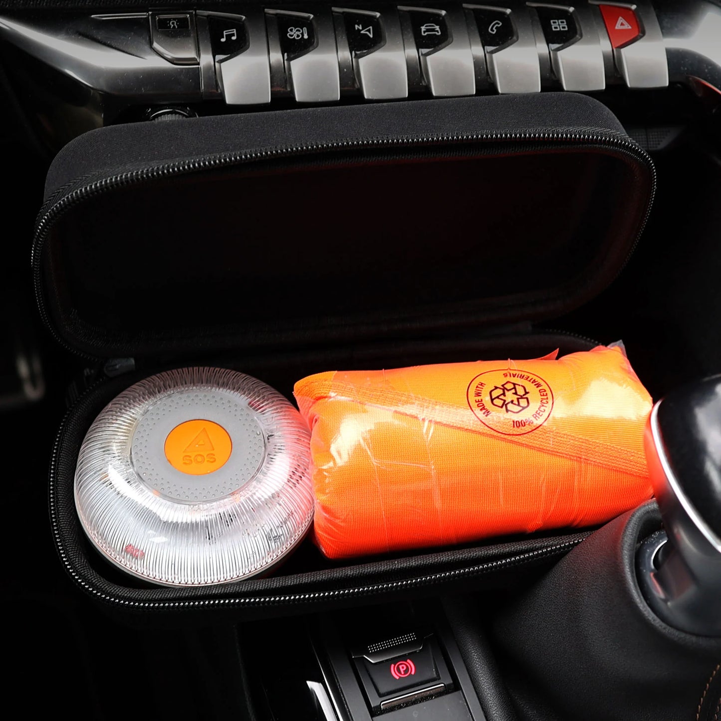 Kit de Emergencia en carretera - FlashLED SOS V16 + Chaleco Homologado + Funda de Transporte