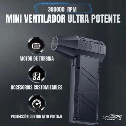 Violent Fan 300000RPM/400000RPM Powerful Air Blower Vacuum Dust Cleaner Type-C Charging Strong Winds Brushless Turbo Jet Blower