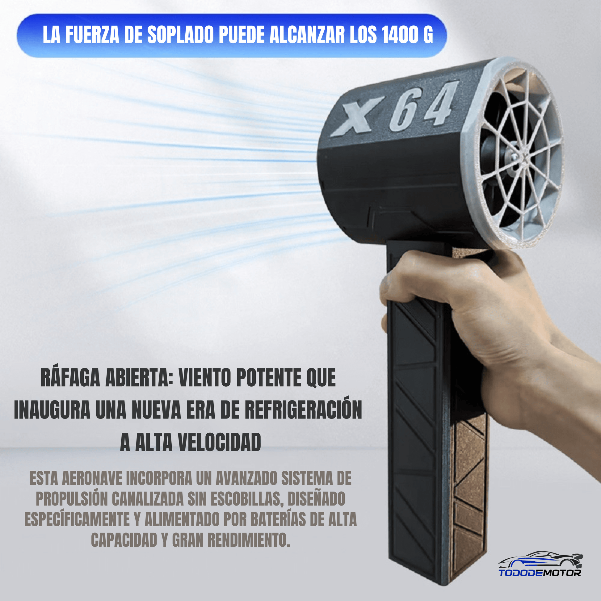 X64 Violent Blower Handheld Turbo Jet Fan 64Mm Brushless Powerful 1400G Thrust 1000W Highpower Duct Fan Turbo Fan Car Air Blower