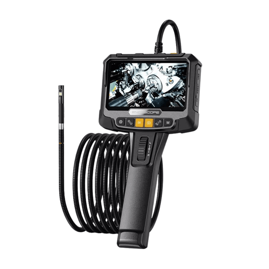 360 ° Cámara Endoscópica Industrial De Dirección, Boroscopio De Inspección De Lente Única Y Doble Con Pantalla IPS De 8Mm Y 5 ", 1080P Para Tubería De Motor De Coche