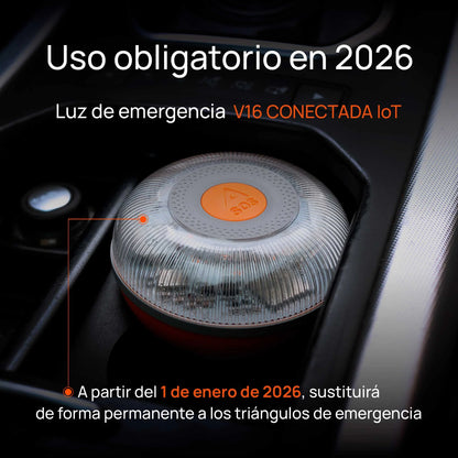 Pack de 2 FlashLED SOS Baliza V16 IoT Conectada a Telefónica y DGT + App SOS alert