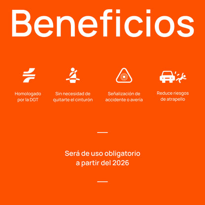 Pack de 2 FlashLED SOS Baliza V16 IoT Conectada a Telefónica y DGT + App SOS alert