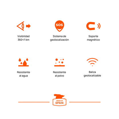 Pack de 2 FlashLED SOS Baliza V16 IoT Conectada a Telefónica y DGT + App SOS alert